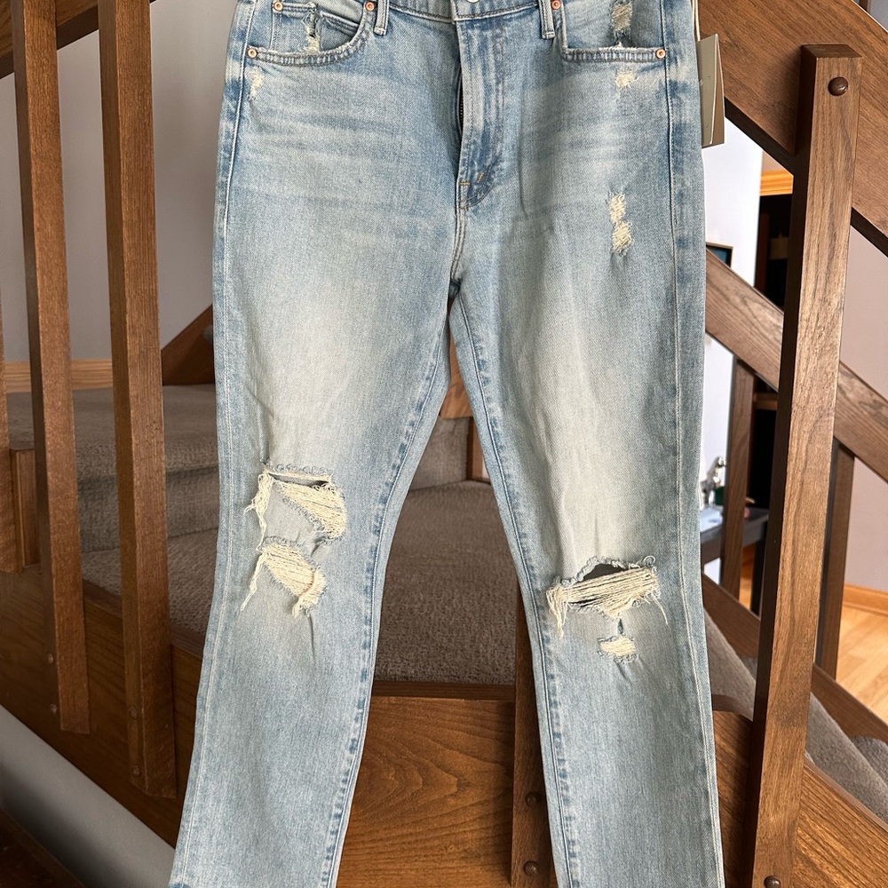 NWT MOTHER SUPERIOR Distressed Jeans- The Rascal Ankle Undone Hem